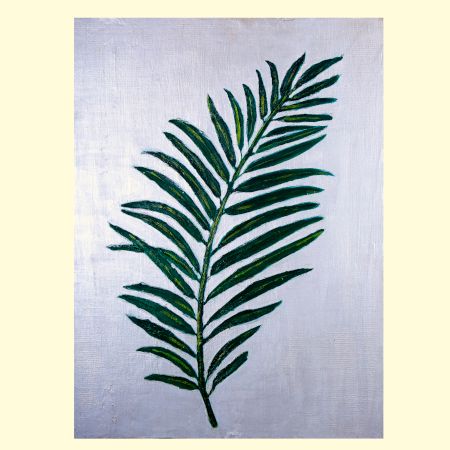 The Calm Leaf Canvas Painting by Artist Rutuja Pawar 24 x 18 Inch